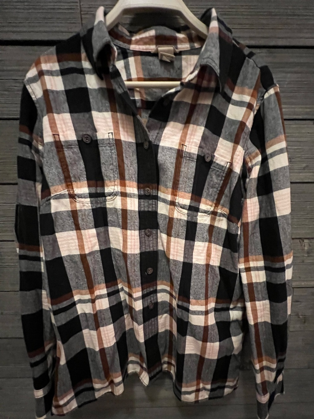Duluth Trading Co Free Swingin' 100% Cotton Flannel Shirt